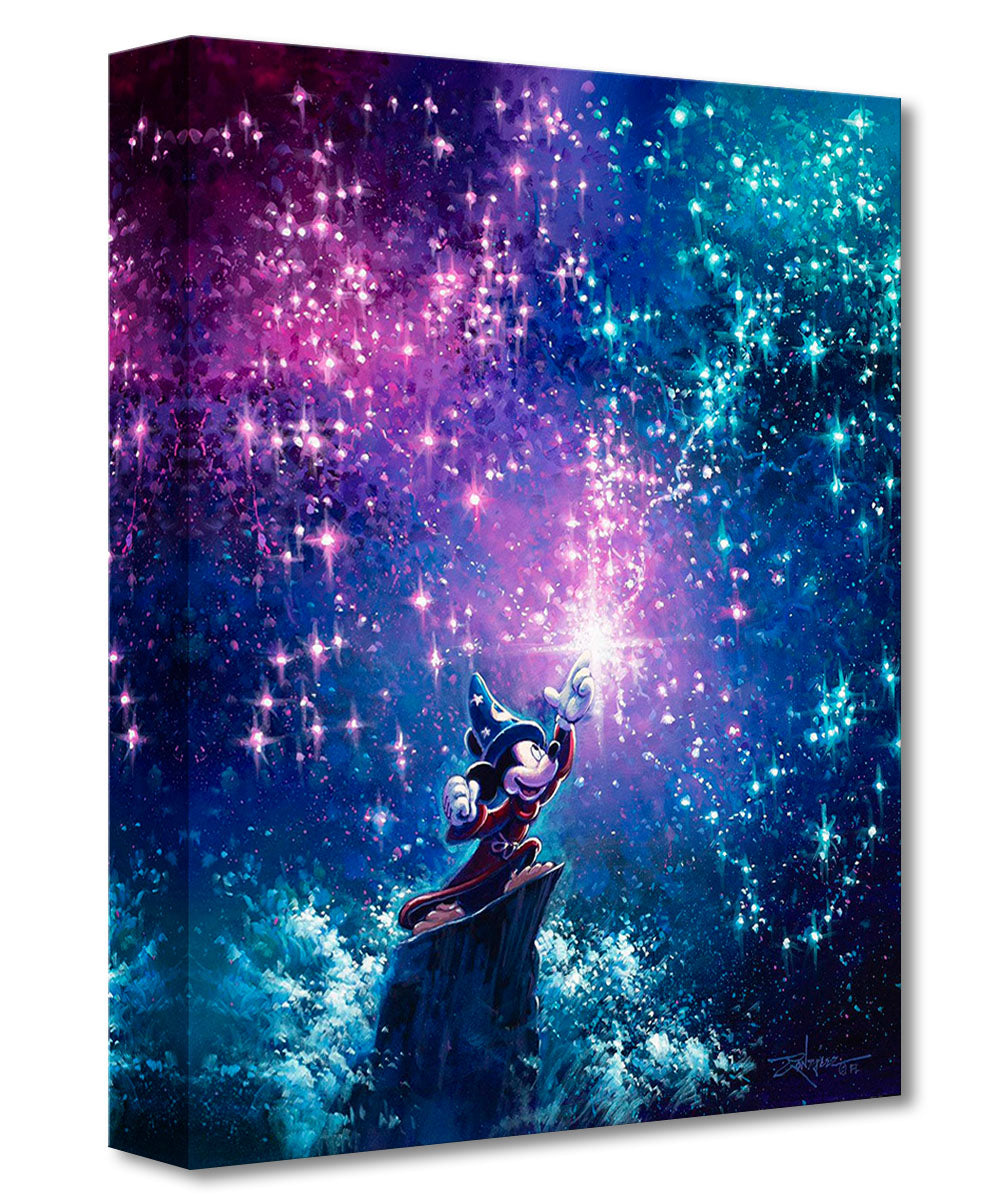 Gallery Wrap - Sorcerer Mickey by Rodel Gonzalez  Mickey the Sorcerer is creating colorful stars in the night sky.