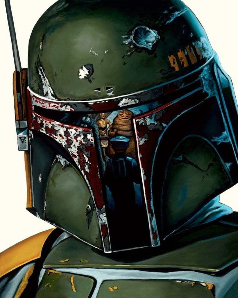 Boba Fett helmet reflexs Jabba the Hutt image.