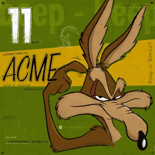 Wile E’s character. For instance, “Ethelbert” is Wile E’s middle name, and 11 represents the number of gags in many of the Road Runner/Coyote cartoon shorts