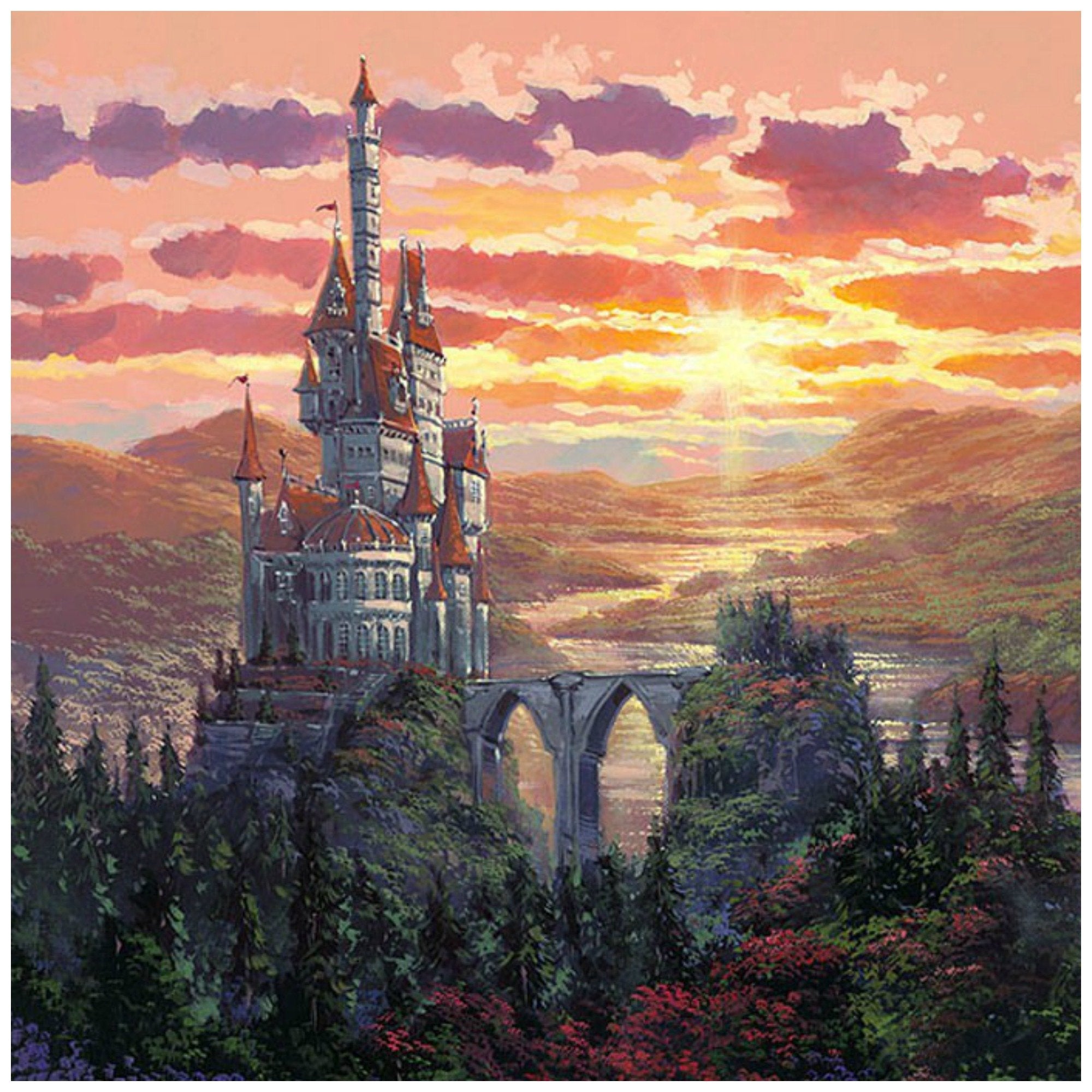 The Beauty in the Beast's Kingdom by Rodel Gonzalez.  A stunting sunset view of the Beast's castle - closeup
