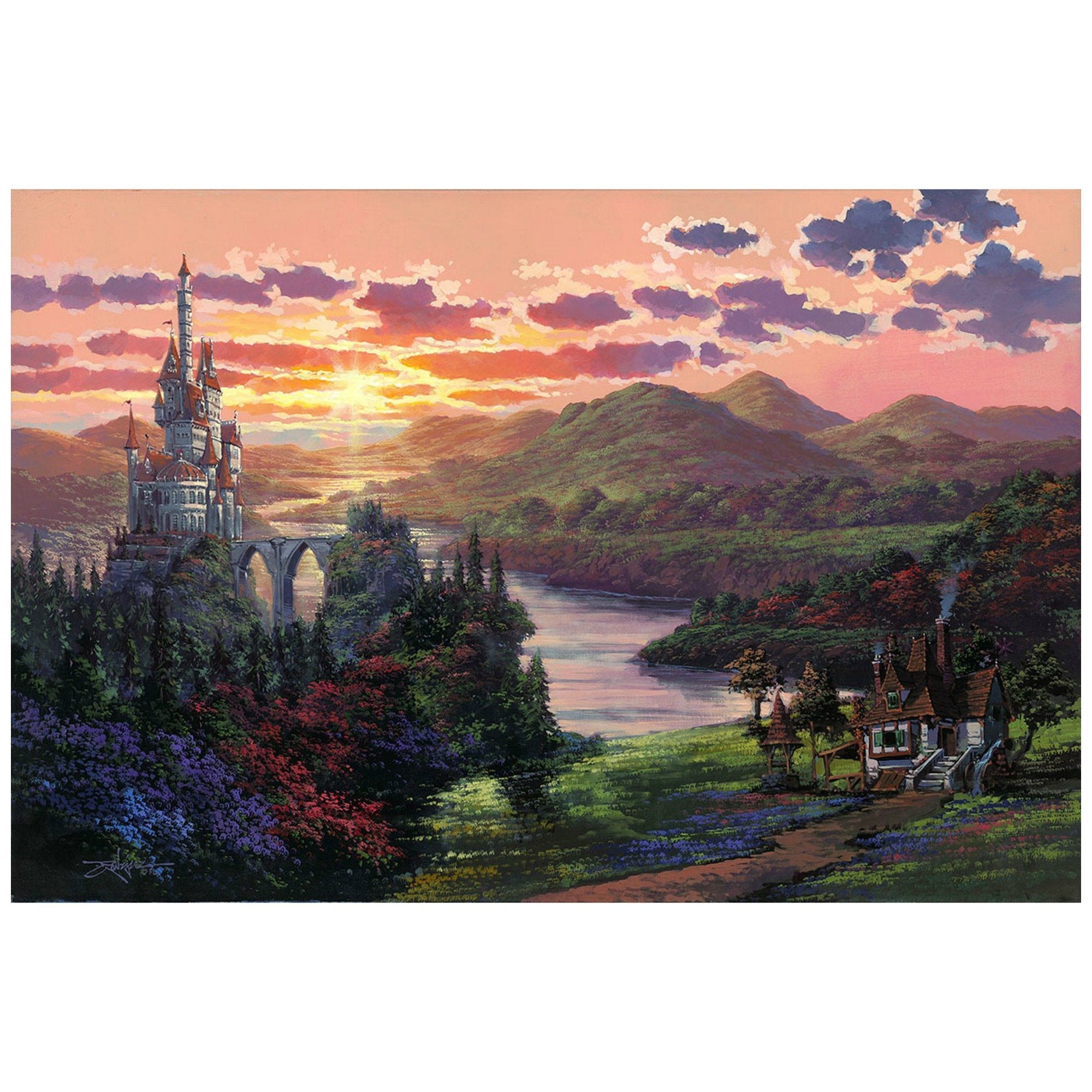 The Beauty in the Beast's Kingdom by Rodel Gonzalez.  A stunting sunset view of the Beast's castle.