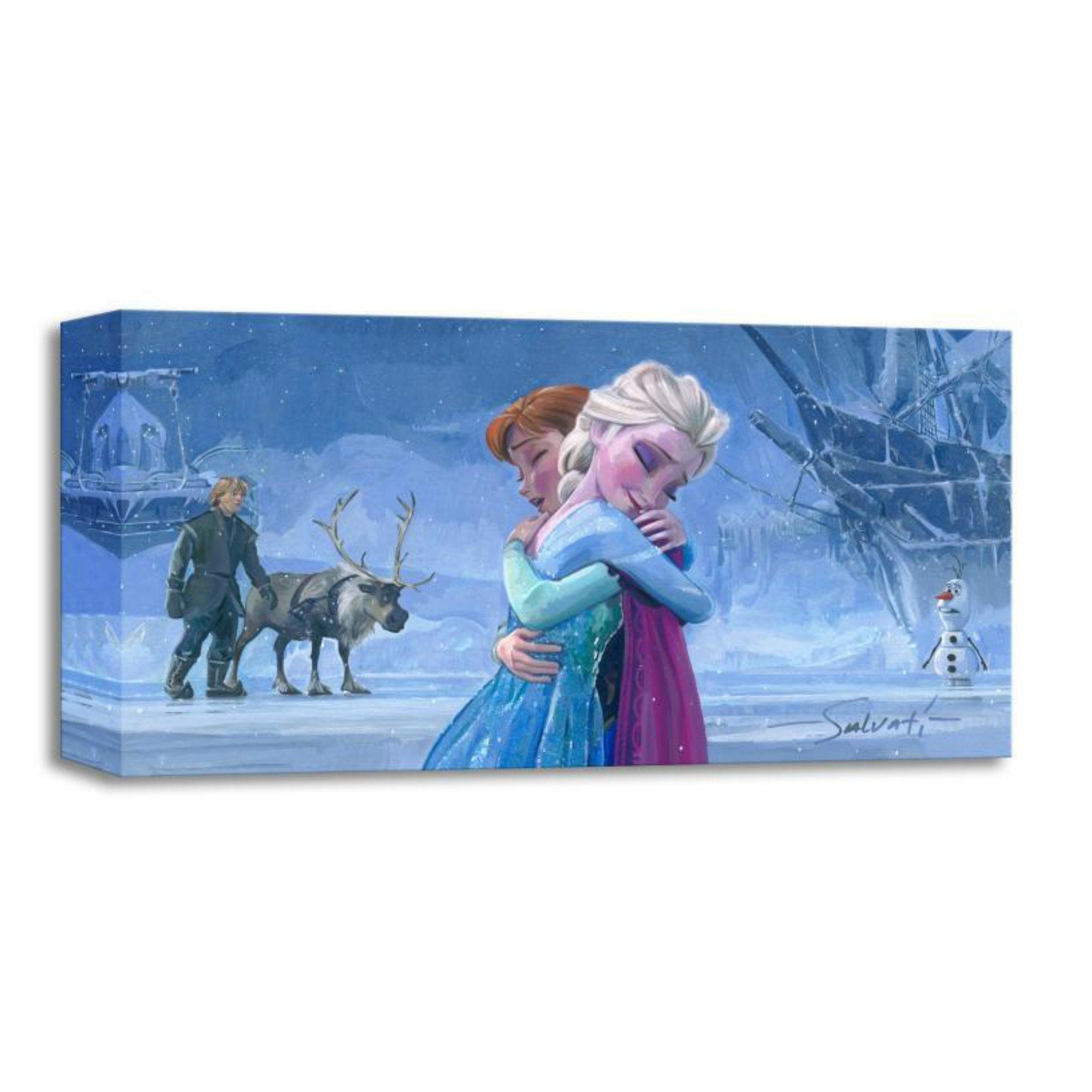 The Warmth of Love by Michelle St. Laurent.   Inspired by Disney film's "Frozen". Elsa and Anna sharing a sisterly love embrace.