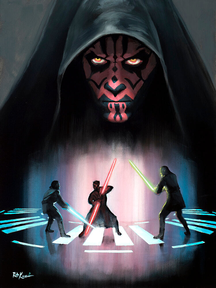 Darth Maul dueled with Qui-Gon and his apprentice - Obi-Wan Kenobi. 