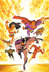 A seven-character piece, Batman leading the team “The New Justice League of America,” is taken from the cover of the JLA Adventures book #1.