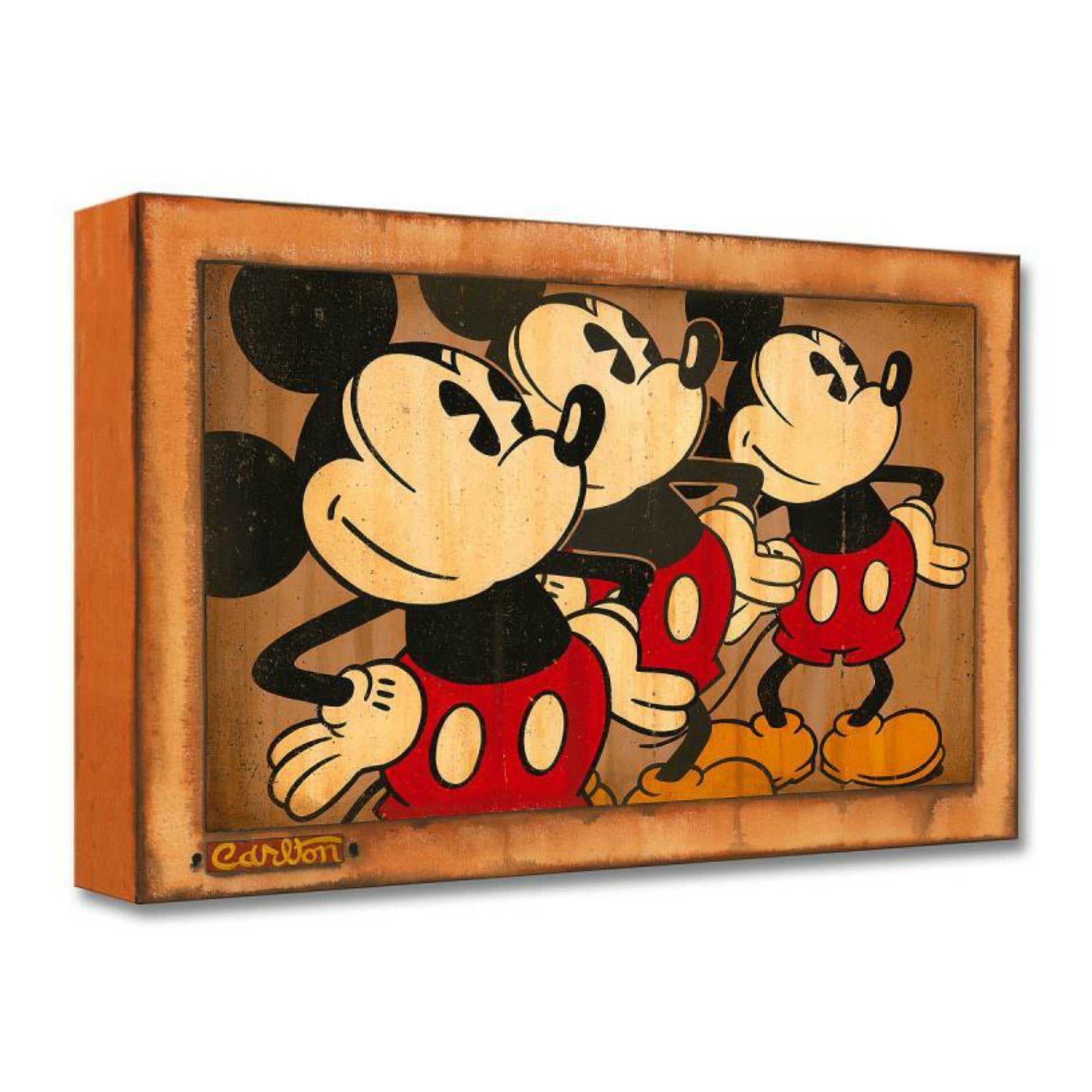 Three Vintage Mickeys by Trevor Carlton  All three Mickeys stand tall with hands resting on the hips.