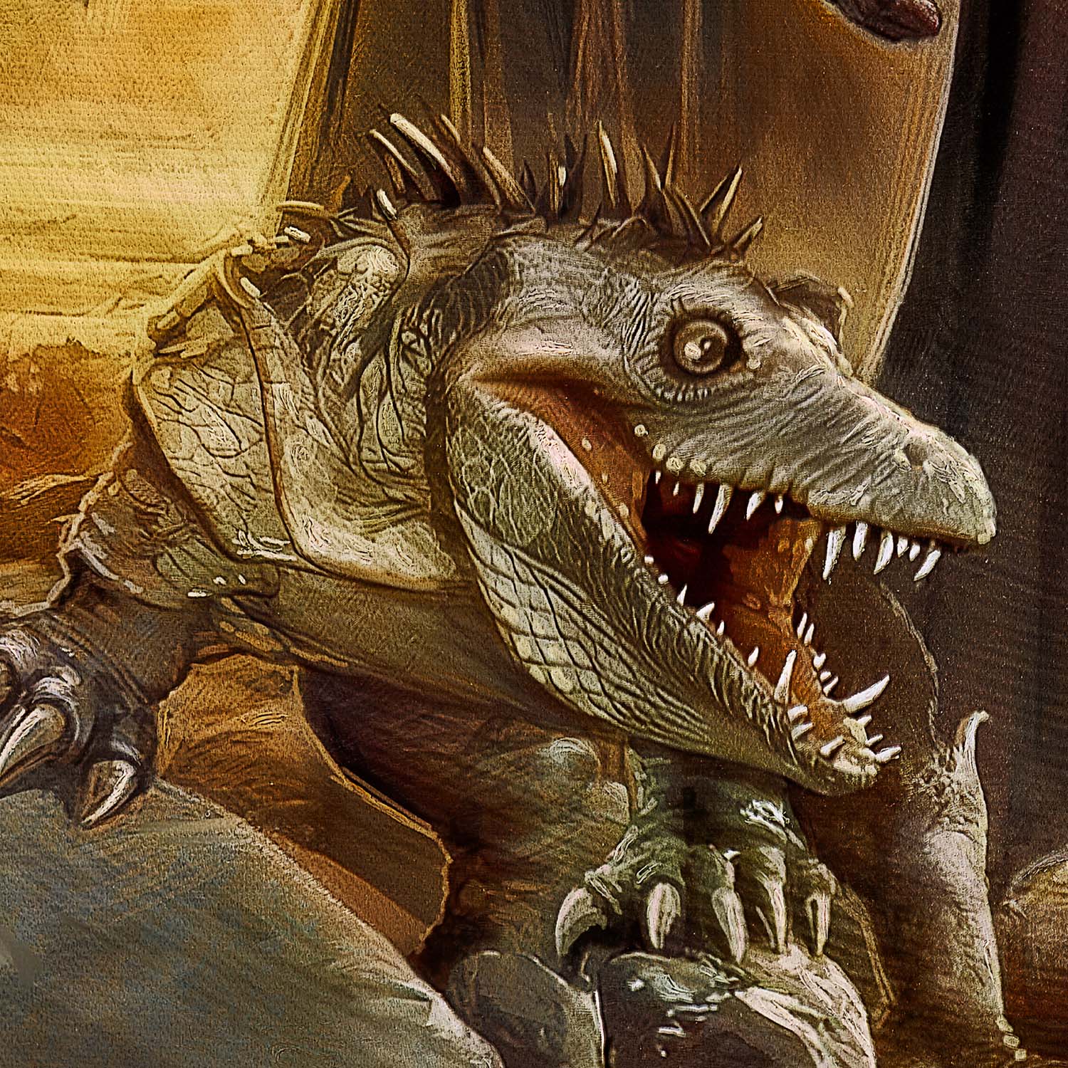 The massiff™, a reptilian species of dog-like hunters, were domesticated for sentry and guard tasks. Closeup