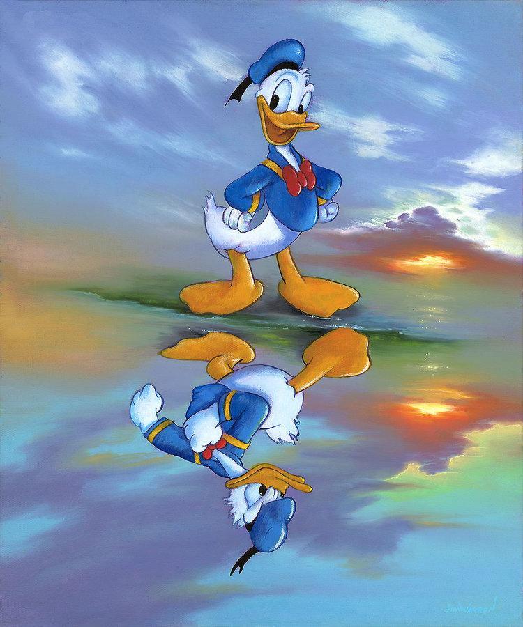 Two Sides of Donald by Jim Warren  Donald sees his angry side reflection in the water.