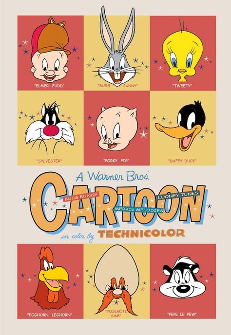Features the faces of Bugs, Daffy, Elmer Fudd, Tweety, Sylvester,, Porky Pig., Foghorn, Yosemite, Sam and Pepe Le Pew