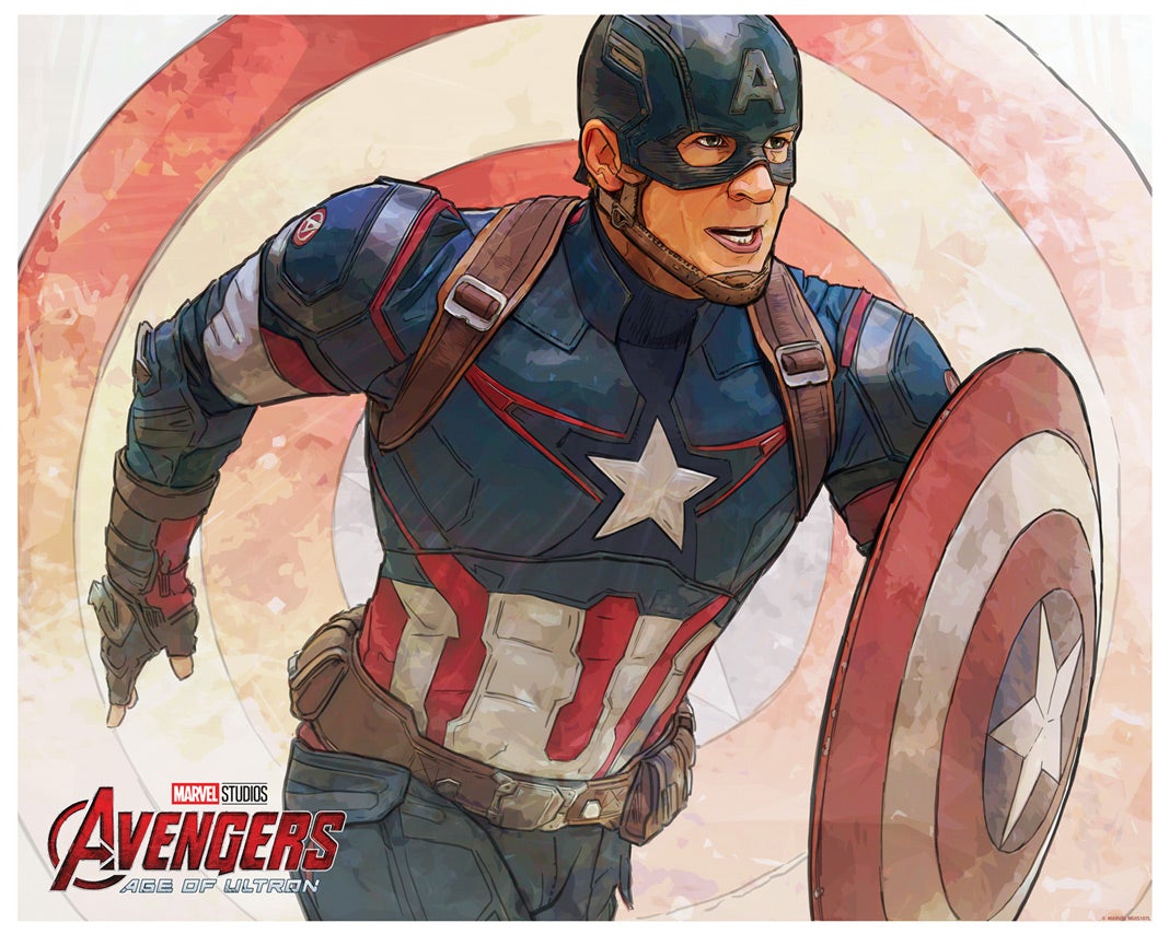 Avengers Age of Ultron inspired artwork featuring Captain America.