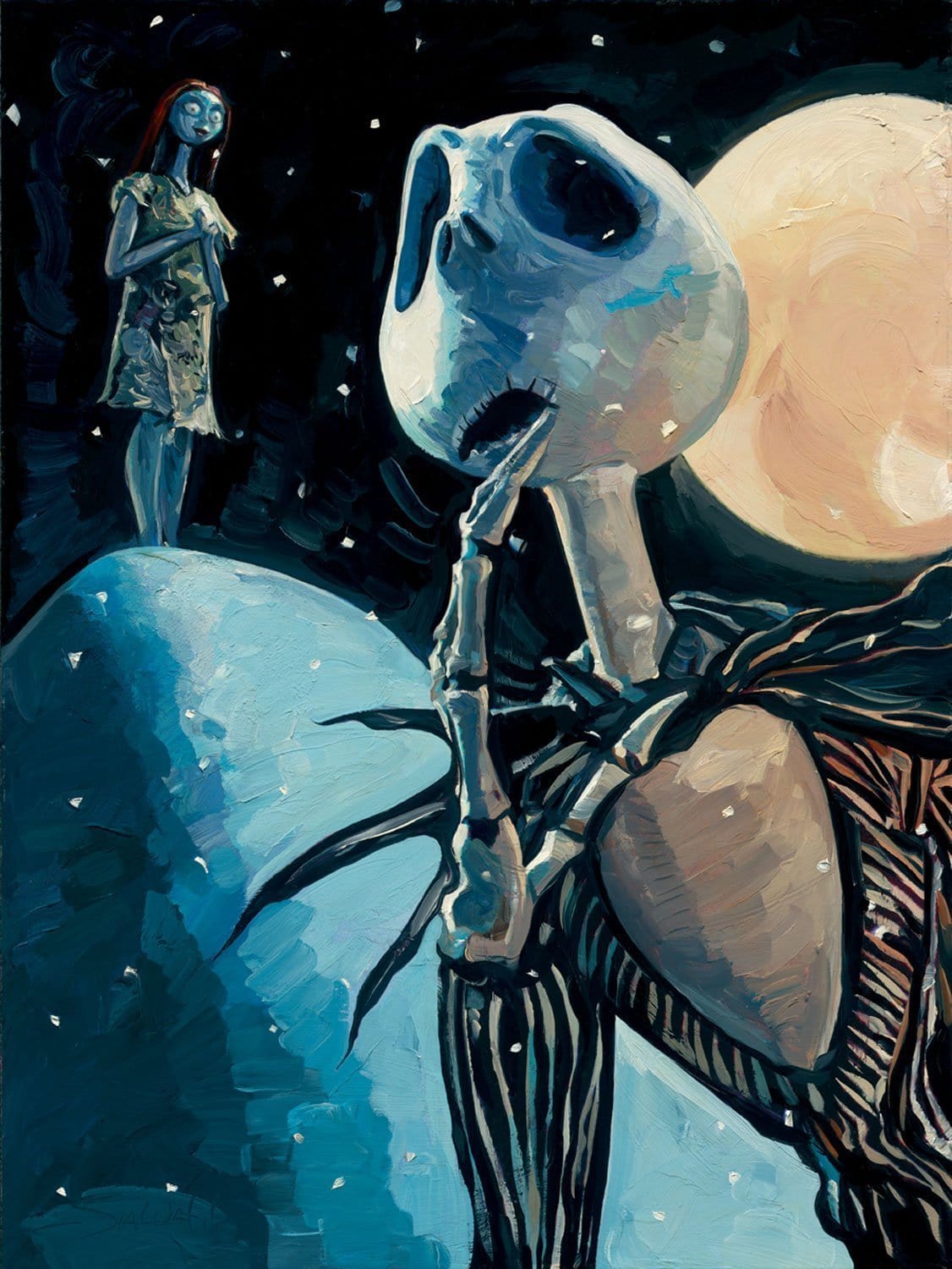 We're Simply Meant To Me by Jim Salvati.  Jack and Sally from Tim Burton's Night Mare Before movie film. 