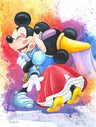 Minnie the maiden leaves kisses all over Robin hood Mickey face...
