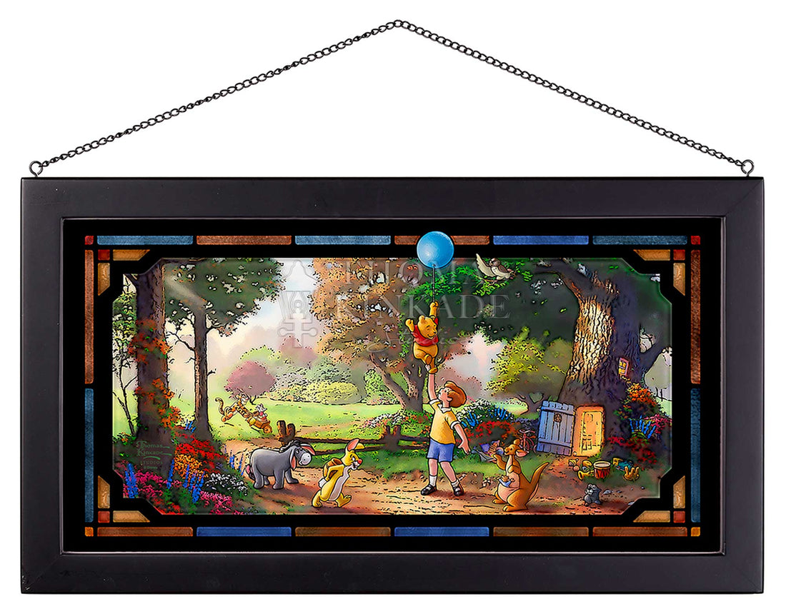 Winnie the Pooh, Christopher Robin, Eore, Kanga, Rabbit, Roo, and Tigger, all gather in the Hundred Acre woods for a day of fun.