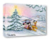 Mickey, Minnie and Pluto enjoy a winter day sleigh ride down the slope.