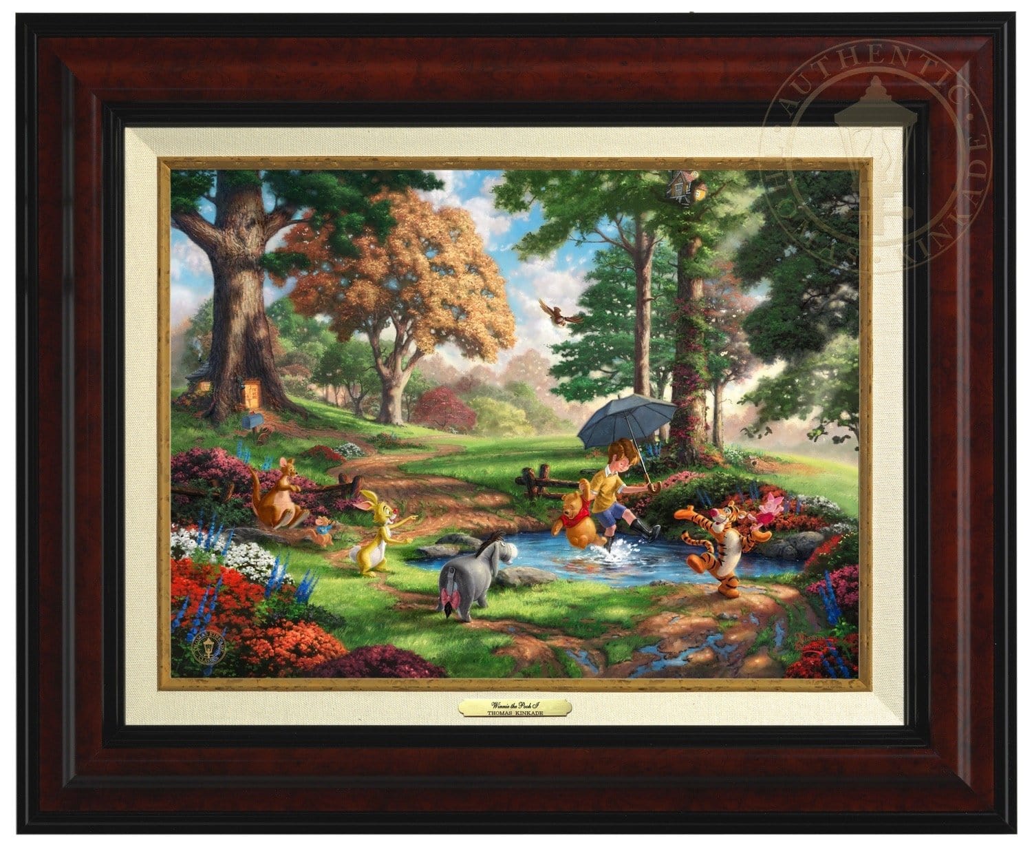 Christopher Robin, Winnie the Pooh and the delightful menagerie of friends as they all adventured in the Hundred Acre Wood - Burl Frame.