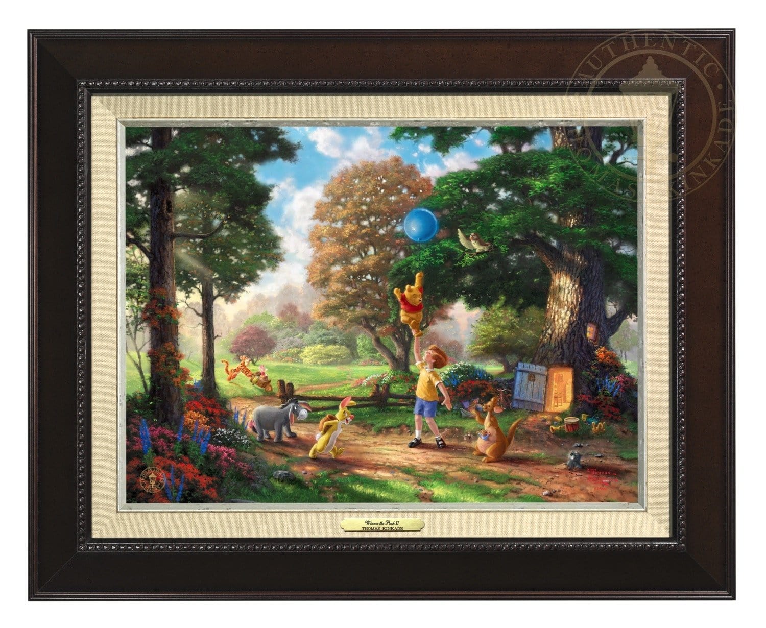 Winnie the Pooh II - Christopher Robin, Winnie the Pooh and the delightful menagerie of friends as they all adventured in the Hundred Acre Wood - Espresso  Frame.