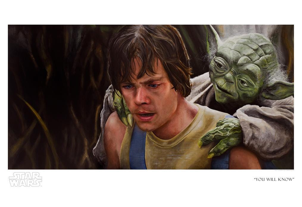 Luke carries Yoda on his back - Paper